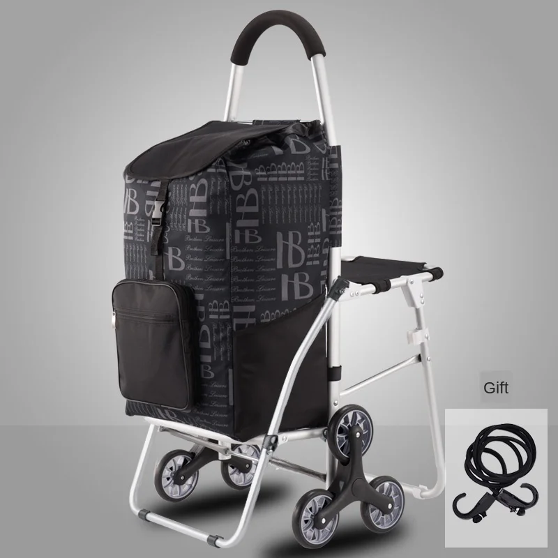 

Extra large aluminum alloy folding stool with climbing stairs shopping cart portable shopping cart luggage cart trolley car