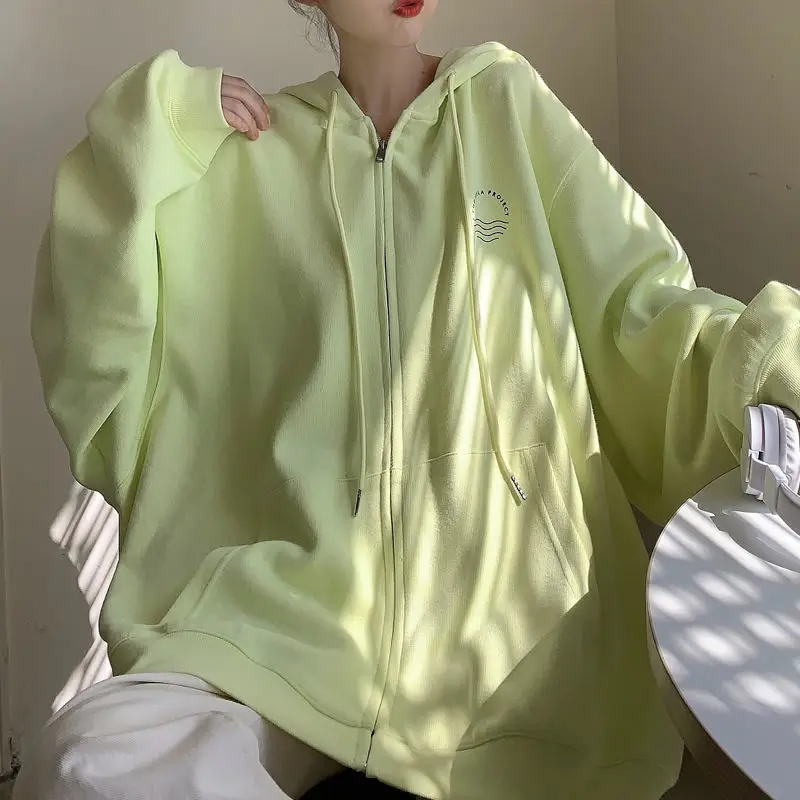 

Cute Solid Zipper Hoodie Women Men Harajuku Sweatshirts Japan Kawaii Hoodie Casual Pullovers Tops Kawaii Oversize Basic Hoodies