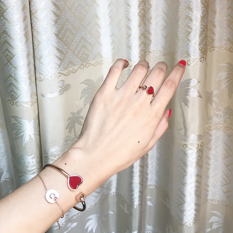 Женское Открытое кольцо из титановой стали цвета розового золота | Украшения и