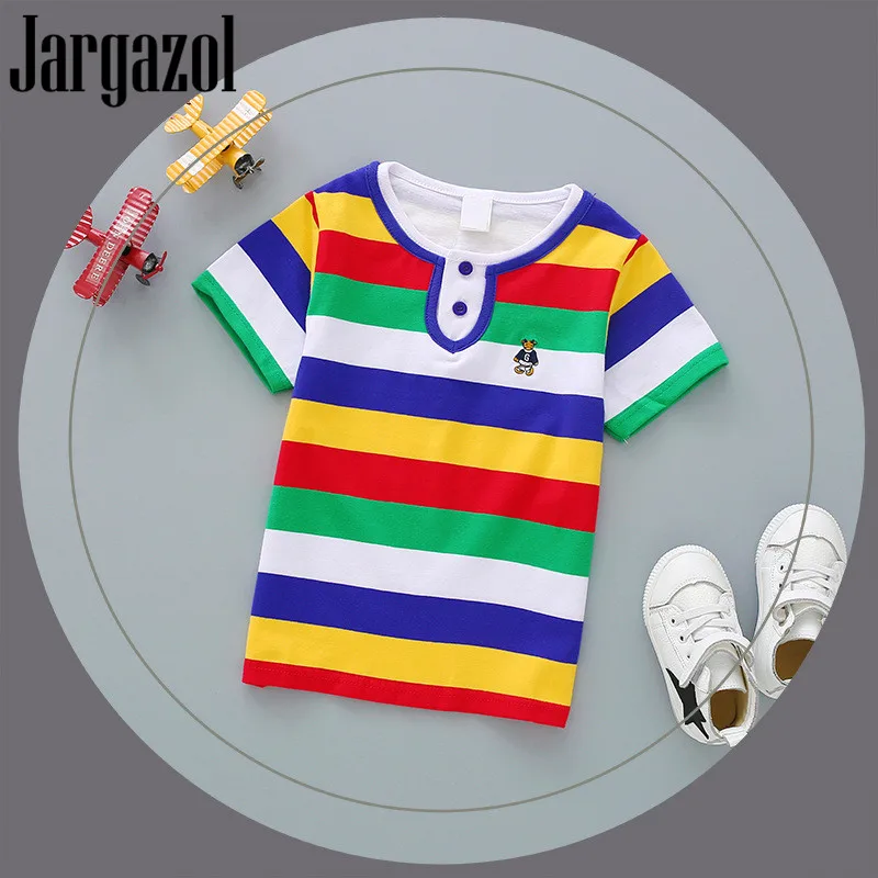 Jargazol Футболка летняя детская одежда с короткими рукавами летний топ футболка для