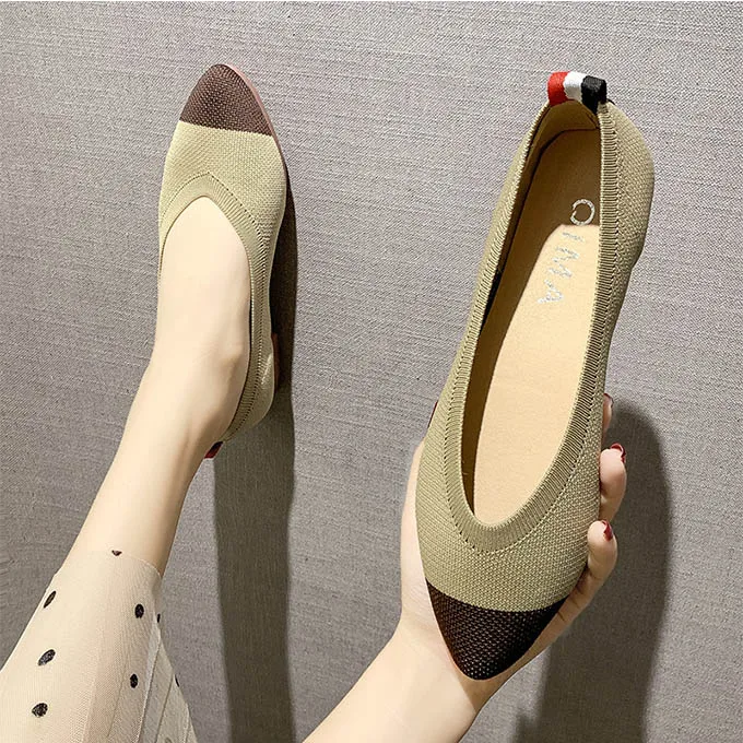 Beige Новые женские туфли на плоской подошве с закрытым носком, вразлёт, плетение, цвет, Zapatos De, женские лоферы, женская обувь для танцев, Sapatilha Feminina - Цвет: Beige