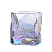 japanese torsional shaped glass crystal whiskey wine glass home transparent irregular beer mug scrub white home party supplies