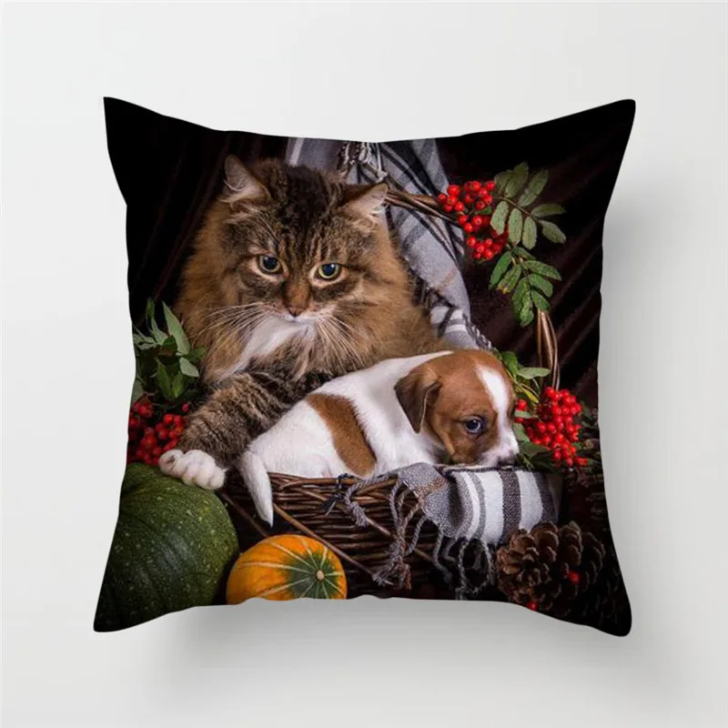 PC05210 Fuwatacchi милый чехол для подушки с кошкой кошка и подушка с бабочкой чехол для дивана домашний стул Животные декоративные подушки 45*45 см - Цвет: PC05210