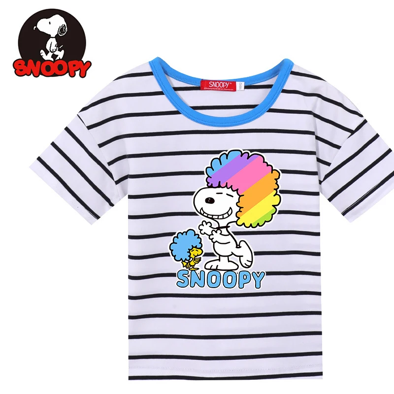 Новинка 2020 Детская футболка Snoopy для мальчиков и девочек летняя хлопковая удобная