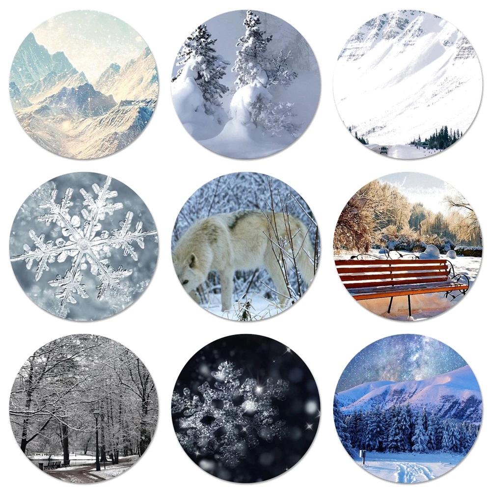 Значки в виде зимних снежинок 58 мм значки металлические для фотографий | Дом и сад