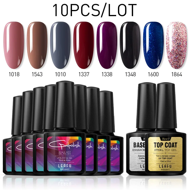 Modelones 10 шт./лот зимняя цветная серия Гель лак для ногтей набор замачивается