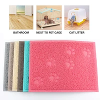 pet cat litter mat portable soft paws printed pad waterproof non slip pad for house floor car cleaning supplies pvc thicken mat