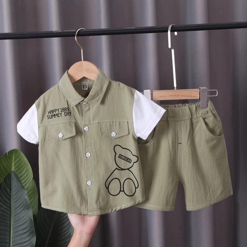 Kids Clothes Boys Summer Sets Short-Sleeve T-shirt & Shorts Fashion Outfits Suits Children Clothing Boy Sets 1 2 3 4 5 Years Old