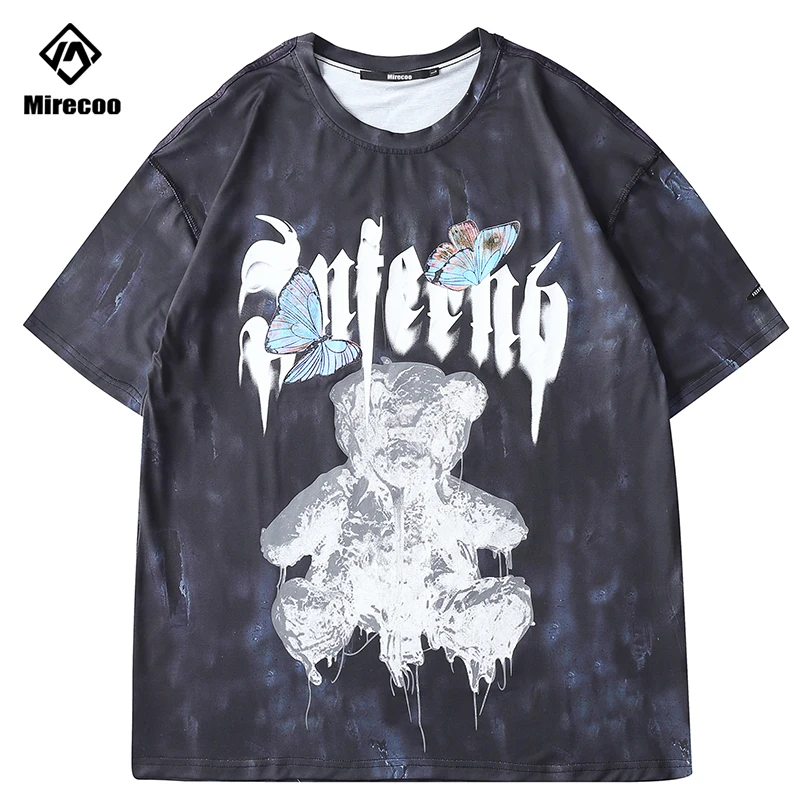 

Мужская футболка с коротким рукавом и принтом медведя-бабочки