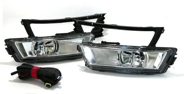 Full set Capqx для Skoda Rapid- ПТФ в передний бампер противотуманная фара рамка крышка с кабельный жгут в сборе - Color: Full set
