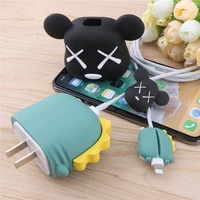 anime dinosaur protector cable charger cute usb cable protector winder cartoon cable bite organizer protective case for iphone