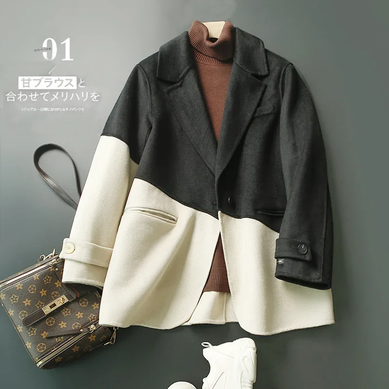 

fashion design suit wool coat women's 2021 new double-sided wool coat women's autumn and winter women coat
