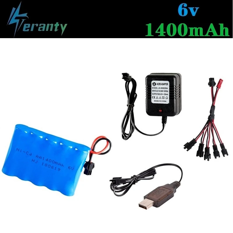 (SM Plug) Ni-CD 6 в 1400 мАч аккумулятор + зарядное устройство для радиоуправляемых