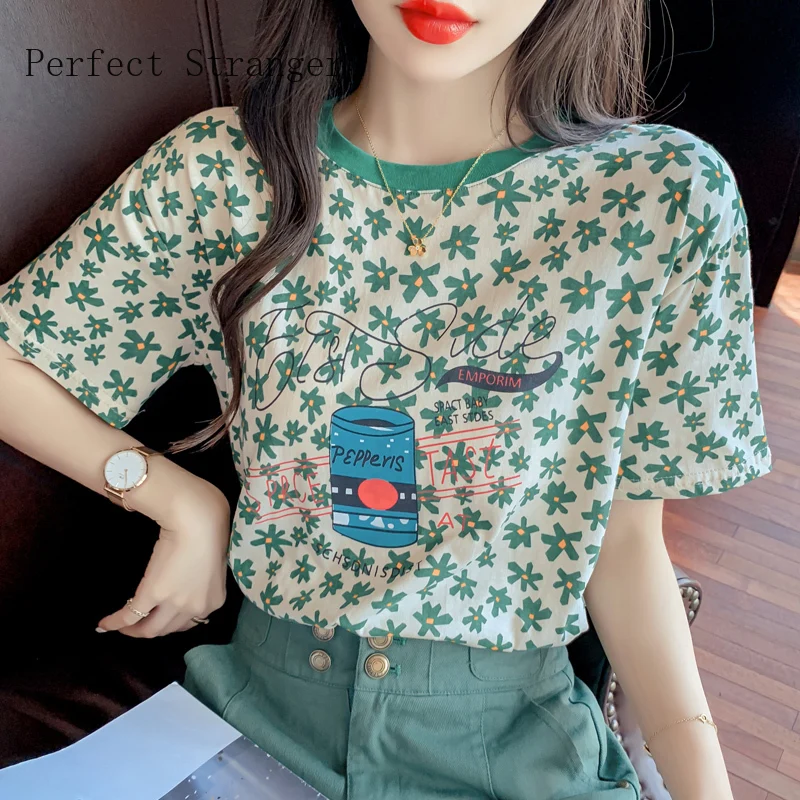 

2021 LeisureWomens Tops and Blouses Short Sleeve Shirts Women Round Collar Chiffon Women's Blouse Vintage Top Female