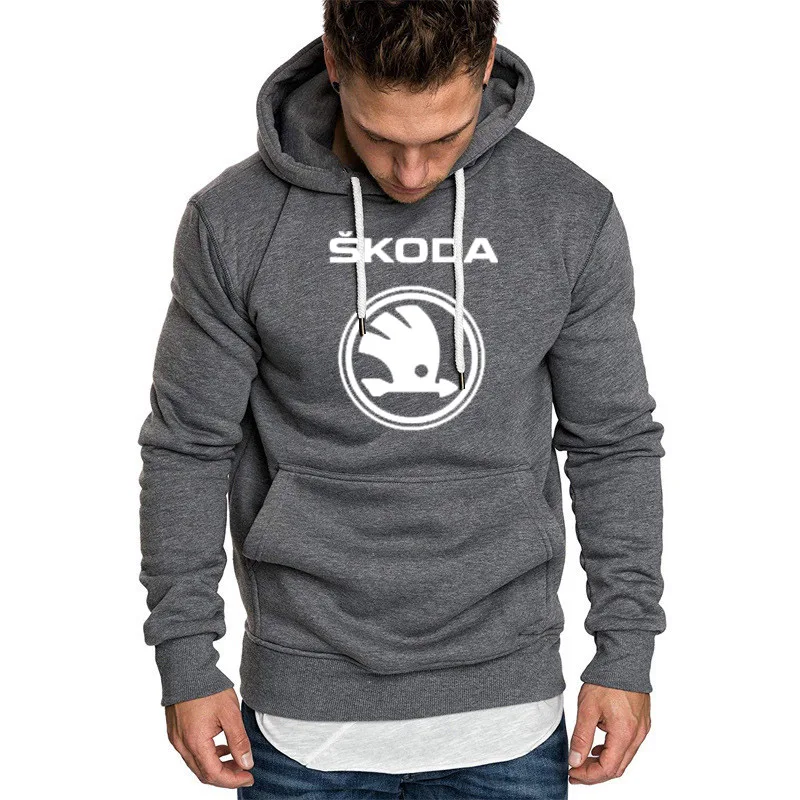 Толстовки мужские толстовки для автомобиля Skoda с принтом логотипа Толстовка весна осень Мужская толстовка с капюшоном в стиле хип-хоп harajuku Повседневная модная толстовка из флиса спортивный костюм - Цвет: 804