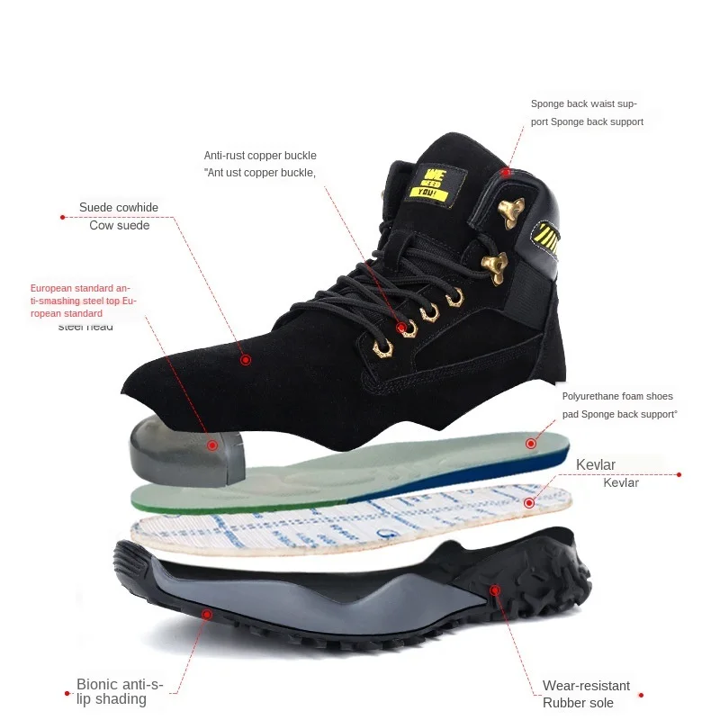

Waterproof Winter Men Boots with Fur Warm Snow Women Boots Men Work Casual Shoes Sneakers Indestructible Big Size 48