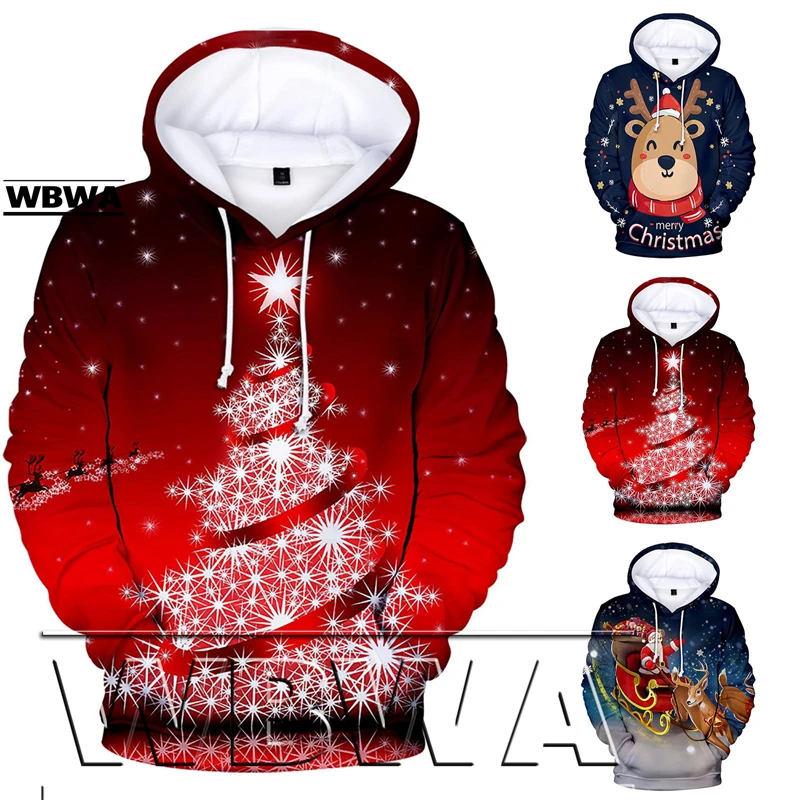 

XXS-XXXXL street clothing hoodies merry Christmas for men and women 3D Santa hoodies sweatshirts hoodies 2021 models.