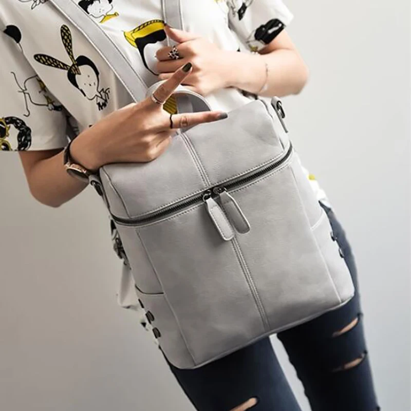 

2021 New Women's PU Leather Backpack School Bags For Teenage Girls Large Capacity Backpack Laptop Bag Drop Shipping