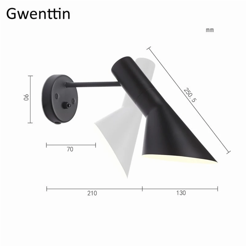 

Modern AJ Wall Lamp Nordic LED Wall Sconce Mirror Lights for Bedroom Bathroom Home Fixtures Luminaire Loft Industrial Decor E27