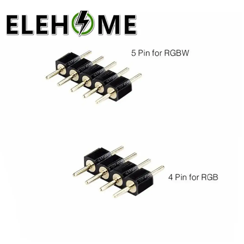 10 шт. 4 Pin RGB/5 PIN коннектор RGBW адаптер штырь иглы мужской тип двойной RGB 5050 3528