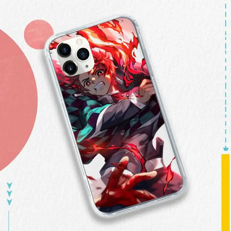 

Demon Slayer Anime girl Phone Case Transparent soft For iphone 5 5s 5c se 6 6s 7 8 11 12 plus mini x xs xr pro max