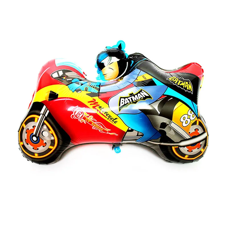 red BFX motorcycle 1 шт. Бэтмен Супермен фольгированные Шары поставки супергерой с днем рождения украшения Детские мотоциклетные шары - Цвет: red BFX motorcycle