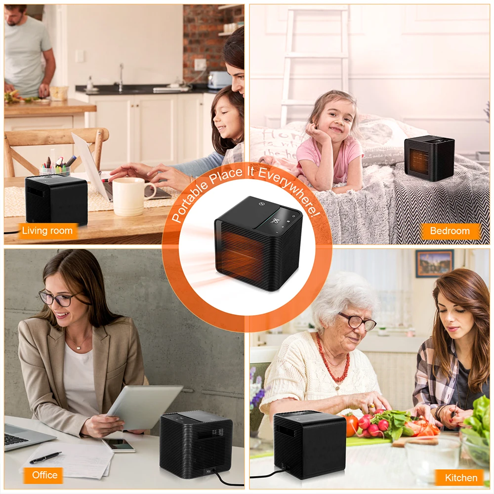 

Low Noise Mini Electric Heater Portable Home Heating Fan With Ceramic Heating Mini Home Heating Fan Low Noise Warm Air Blower