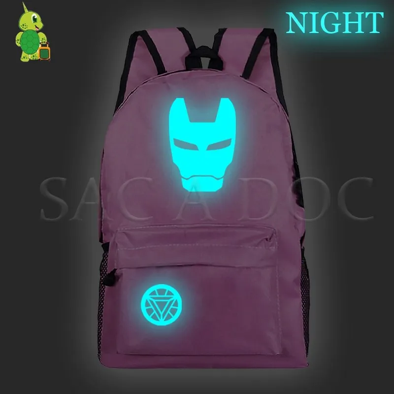 29pink Новинка, рюкзак Mochila, Мстители, женский, мужской, рюкзак, светящийся, для подростков, школьные сумки, Капитан Америка, дорожная сумка для ноутбука - Цвет: 29pink