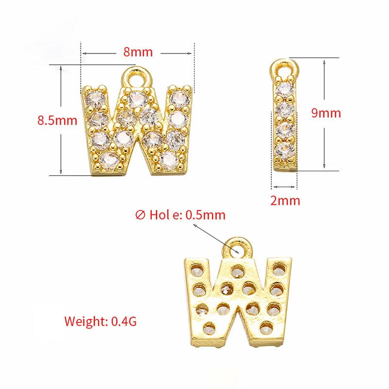 

YEYULIN 26Pcs A-Z Rhinestone Letter Charm Alphabet Copper Letter Beads Pendants DIY Necklace Bracelet Crafts Jewelry Making