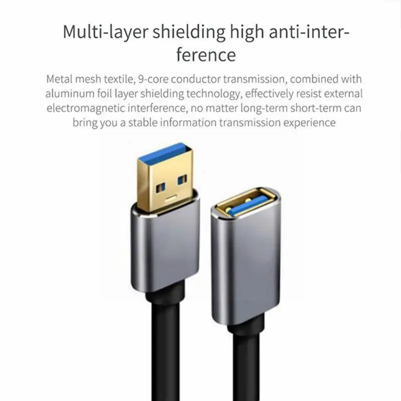 

Usb3.0 Extension Cable Male To Female Extender Cable Phone Keyboard Charging Laptop Cord Mobile Extension For Pc Y0n9