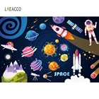 Laeacco Dreamy Space Universe Planet Rocket Meteor, вечерние фотообои для студийной фотосъемки