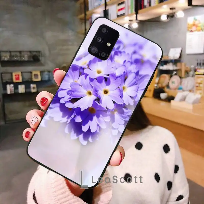 

lavender purple flowers Phone Case For Samsung A32 A51 A52 A71 A50 A12 A21S S10 S20 S21 Plus Fe Ultra