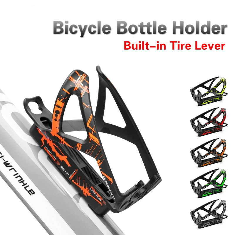 

Universal Mountain Bicycle Bottle Holder Plastic Built-in Tire Lever MTB Road Bike Bottle Cages Folding Bike Water Bottle Holder