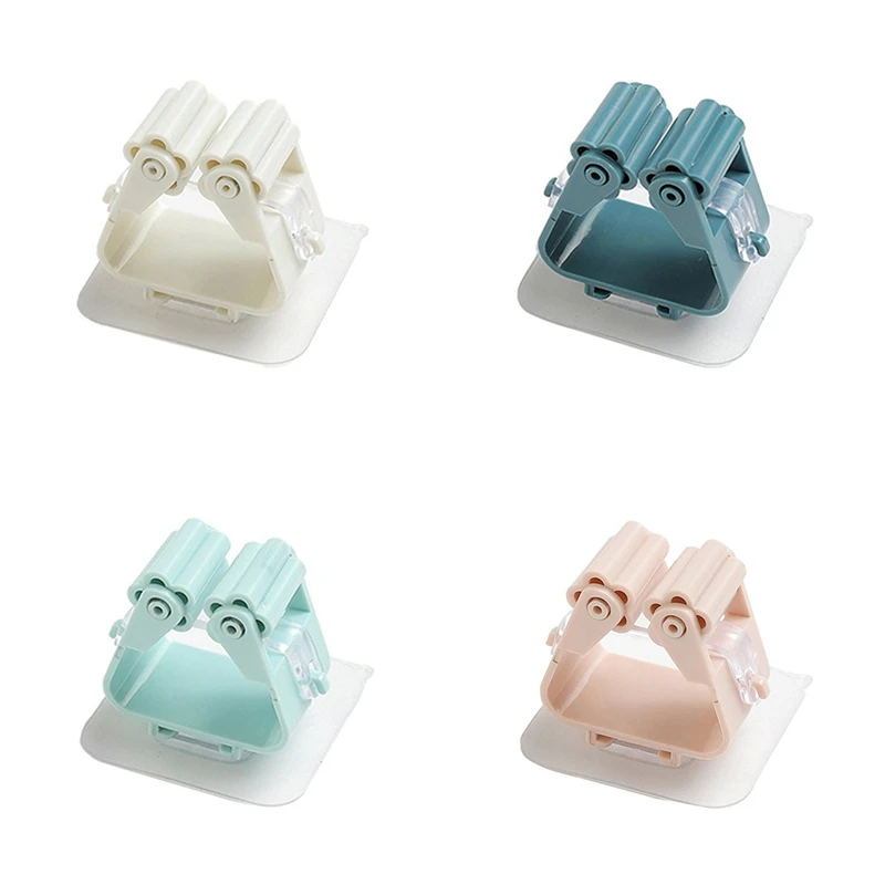 

Wall Mounted Mop Organizer Holder Brush Broom Hanger Storage Rack Kitchen Tool Hanger Clip Seamless Mop Hook Organizer