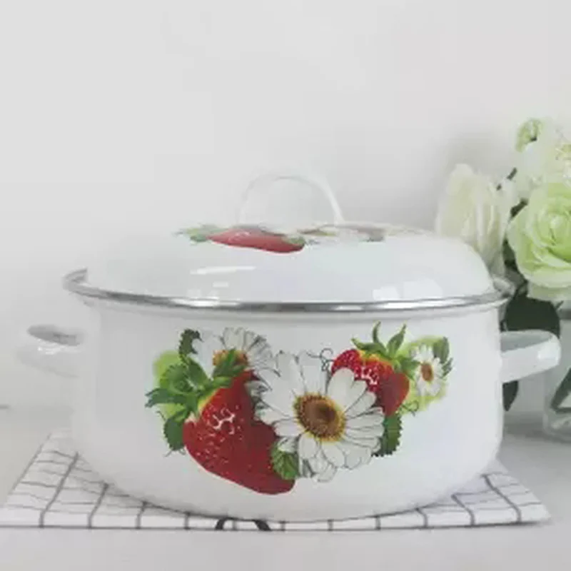 

Enamel Pot 4L Thick Soup Pot Stew Pot Hot Pot Decocting Pot Universal Cookware Set Hot Pot Soup Kitchen Pots Cookware Set Soup