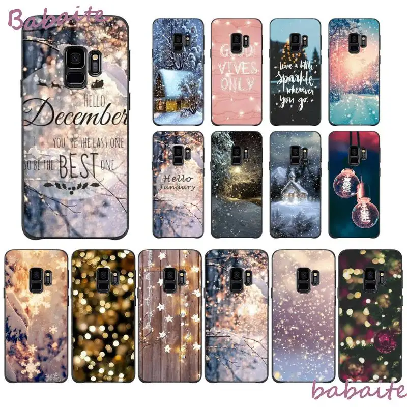 

Babaite Landscape Winter Light Snow Black TPU Soft Phone Cover for Samsung A8Plus 2018 9S 920 10S 20S 10 40 20 30 50 Cover