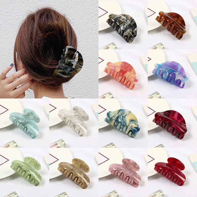 

2021 Hair Claw Clips Barrette Clamp Jelly Colors Acrylic Ponytail Crab Girls Hair Hairpin Hair Styling Accessories For Women