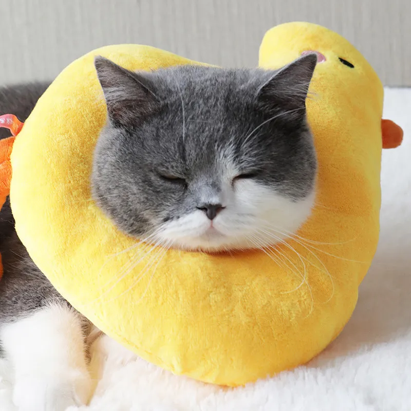 

New Pet Cat Dog Elizabeth Circle Collar Animal Shaped Cotton Adjustable Dogs Protective Neck Collar Cone Recovery Wound Collar