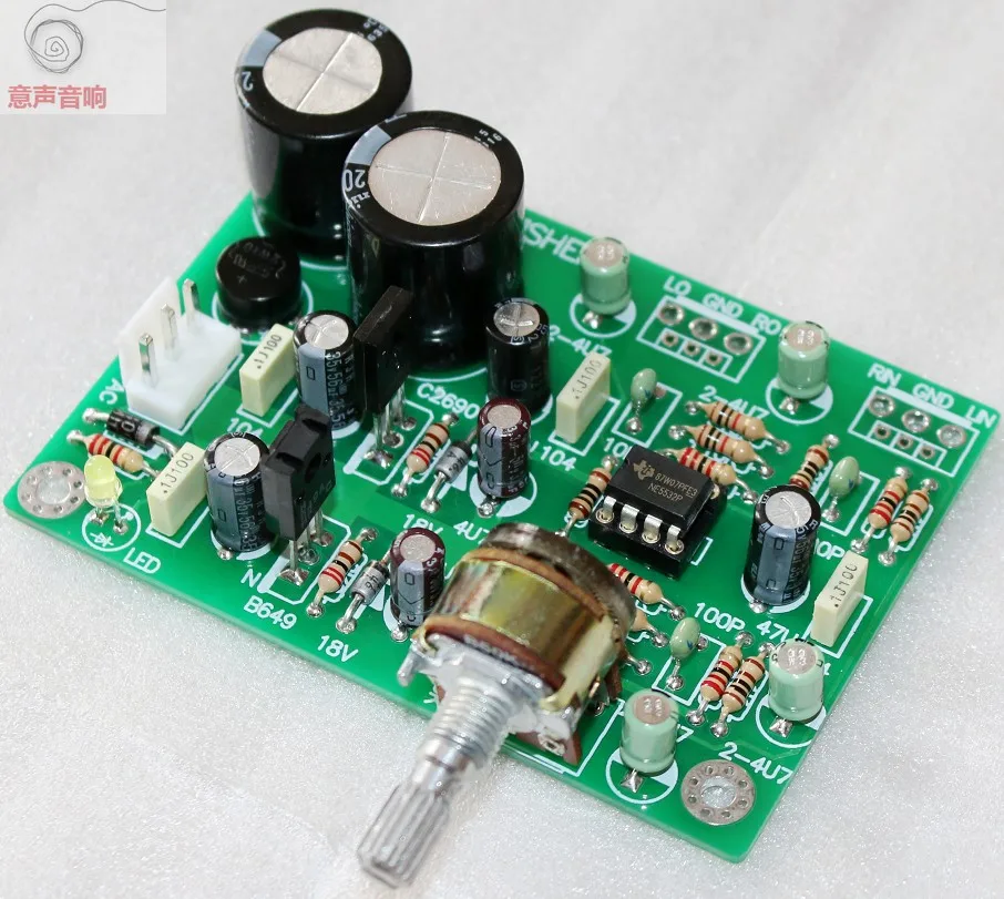 KYYSLB AC Dual 12V~ 20V NE5532/TL082 Op Предварительный усилитель мини-набор предусилителя 83 мм* 59 мм моно силовая плата