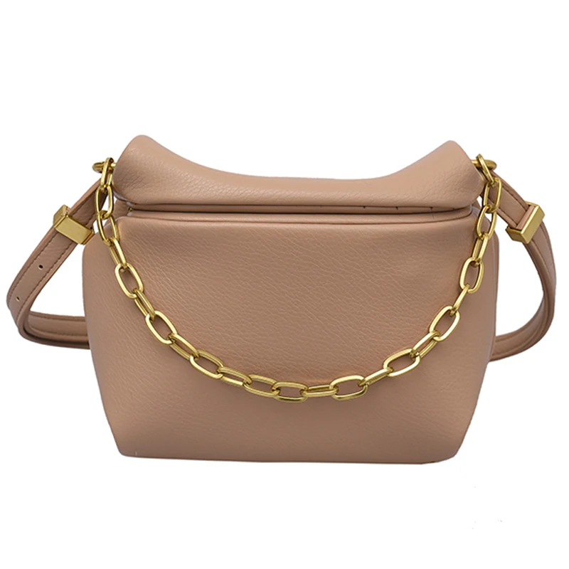 

Fashion Shoulder Bag Solid Crossbody Chain Bag Handbag New Stylish Bucket Bag Leather Purese for Ladies' Shopping