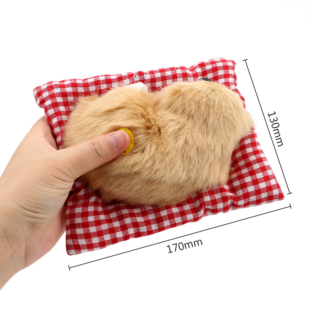 FORAUTO Cute Plush Dogs With Sound Car Ornament Simulation Sleeping Dog Toy Dashboard Decoration Auto Accessories Car Styling