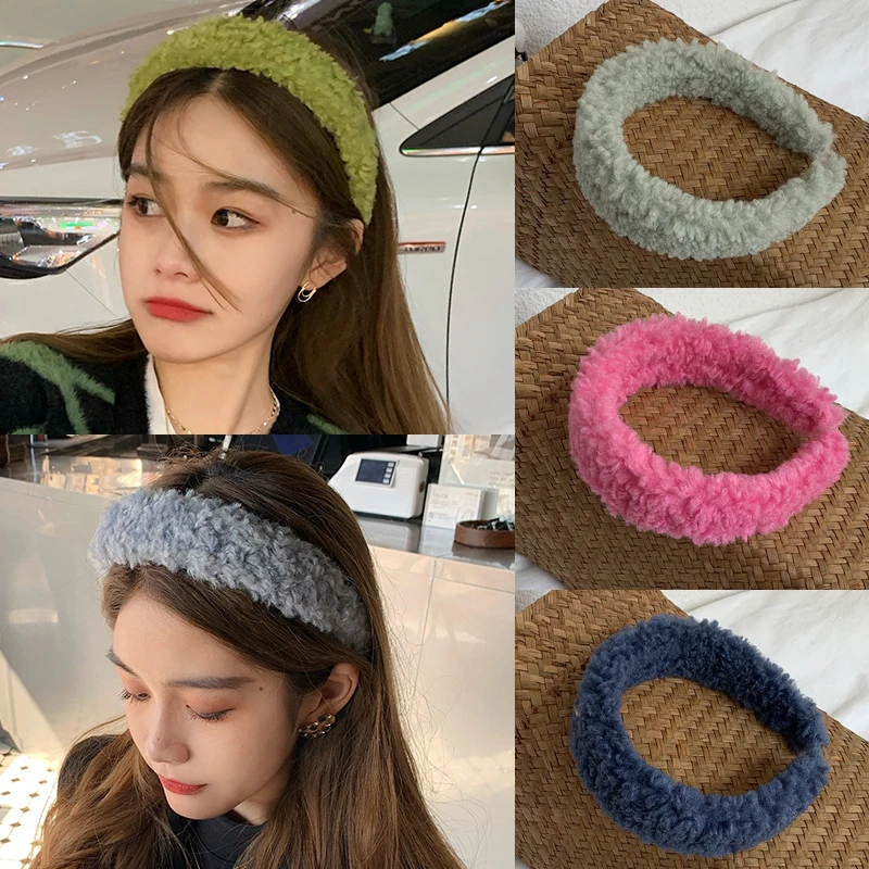 

Korean New Lamb Hairbands For Women 2022 Candy Color Hair Hoops Girl Lovely Headband Scrunchies Fashion Jewelry Hair Accessories