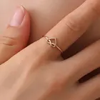 Кольцо женское, розовое золото сердечко серебряного цвета пробы, минималистичное регулируемое