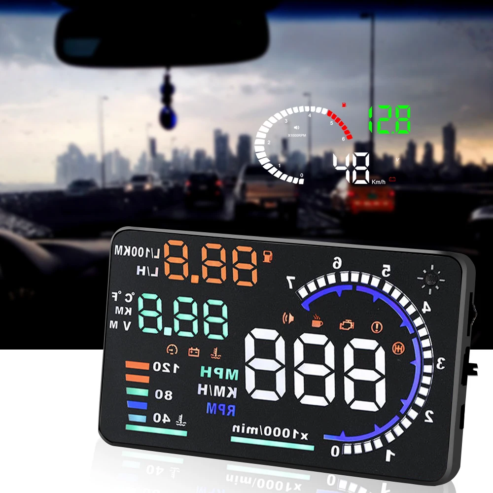 LEEPEE 5 &quotA8 4&quot X6 светодиодный лобовое стекло проектор OBD2 HUD автомобиль Дисплей