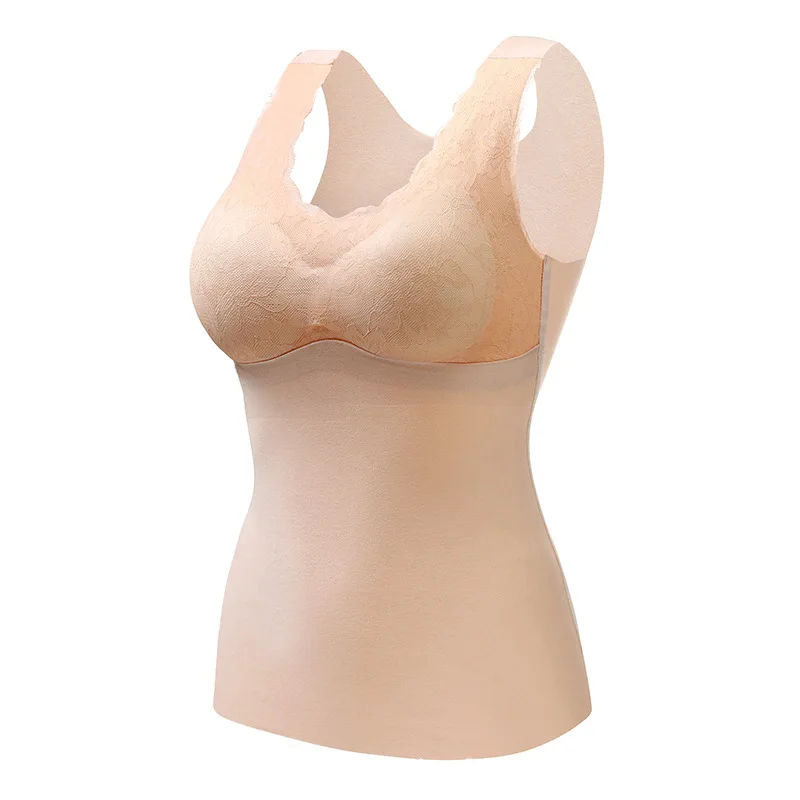 

2021 Warming Underwear Plus Velvet Thickening Free Bra Slim Bottom Blouse Autumn