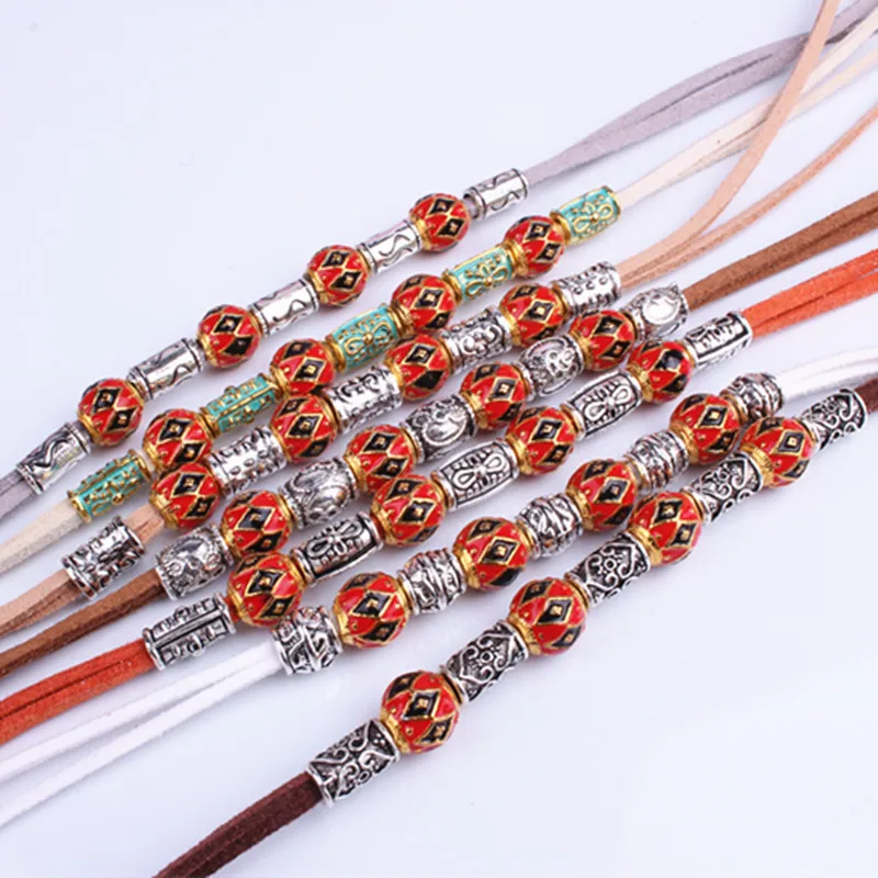 9 шт./компл. коса для волос Dread борода дредлок бусины кольца трубка аксессуары