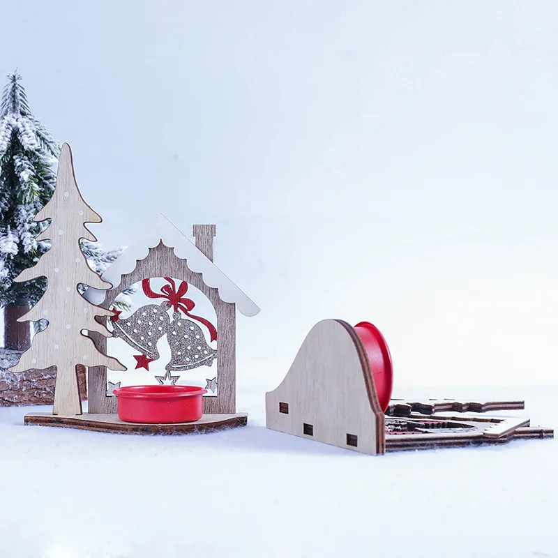 Забавный пылкий креативный Рождественский деревянный подсвечник современный