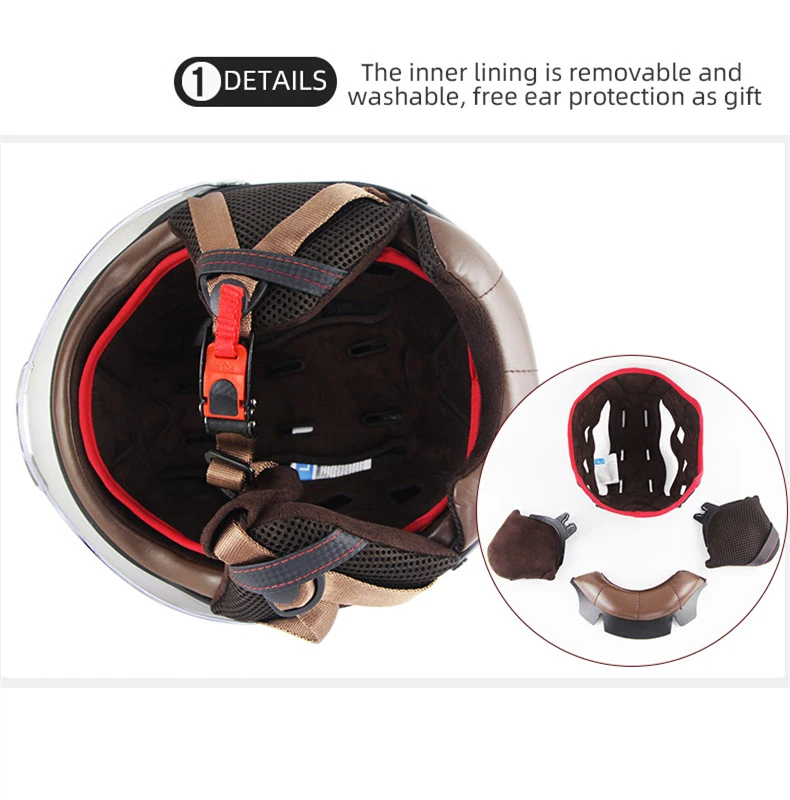 Motorcycle Children's Helmet Vintage Women Moto Helmets Colorful Open Face for Female Kids Retro Safety Casco Electric Scooter |