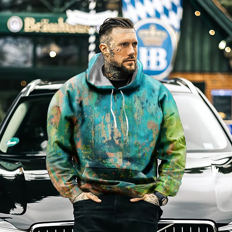 Мужской свитер с длинными рукавами и 3D принтом в американском стиле|Мужские