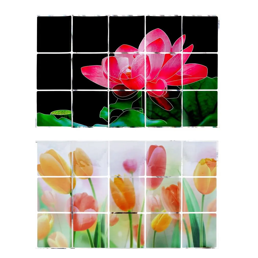 Wholesale Waterproof 75*45cm flower Pattern Aluminum Copper Foil Sticker Oil Proof Kitchen Wall Paper Decal Decoration styles |